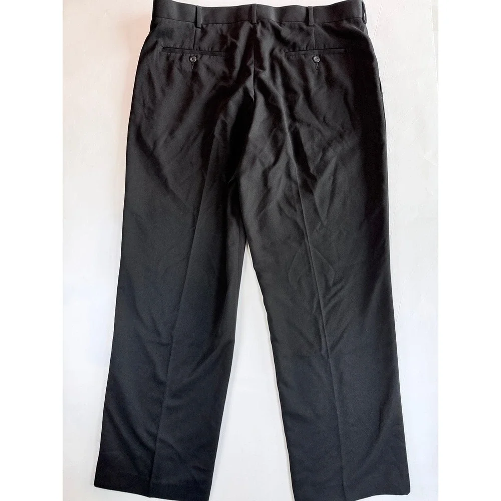 Perry Ellis Portfolio Dress Pants Men 38x30 Black Folio-Flex Classic Fit